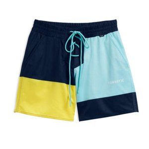 TomboyX Swim Shorts in Turquoise, Navy and Yellow - 3X